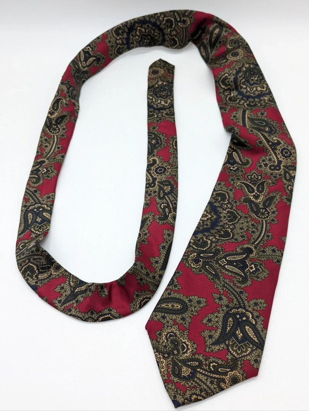 Vintage Don Loper Red Paisley Silk Tie